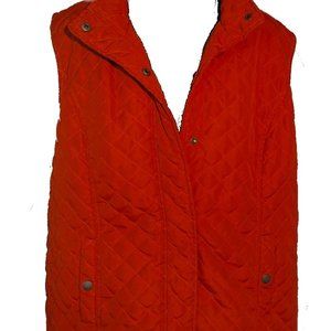 CHRISTOPHER & BANKS ( XL ) Rust Colored QUILTED VEST Snaps POCKETS